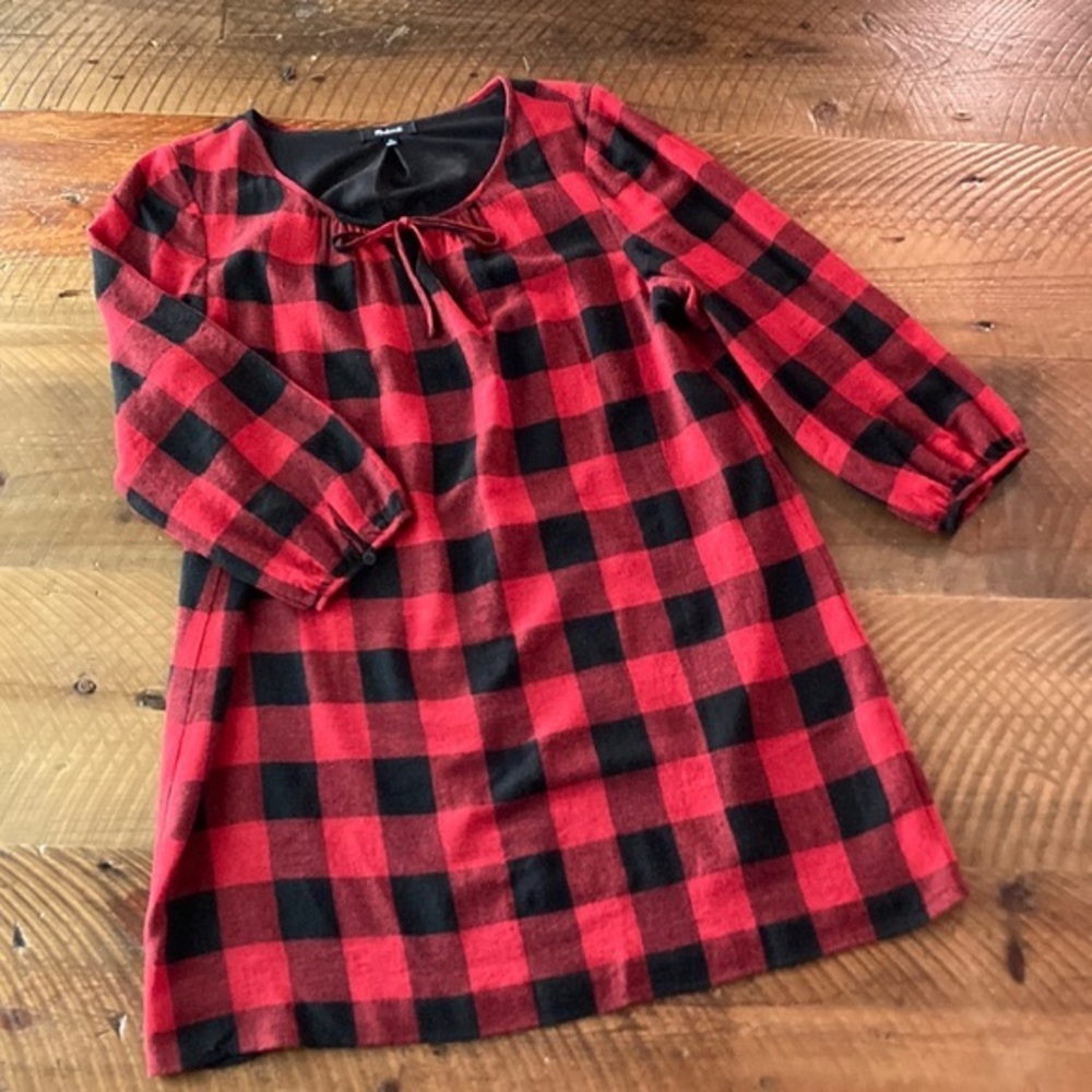 MADEWELL Signal Buffalo Check Tunic Dress, size XL